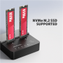 AXAGON , USB-C 20Gbps docking station for 2× M.2 NVMe SSD with disk cloning function without PC , ADSA-M2C22L