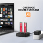 AXAGON , USB-C 20Gbps docking station for 2× M.2 NVMe SSD with disk cloning function without PC , ADSA-M2C22L