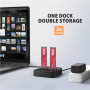 AXAGON , USB-C 20Gbps docking station for 2× M.2 NVMe SSD with disk cloning function without PC , ADSA-M2C22L