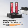 AXAGON , USB-C 20Gbps docking station for 2× M.2 NVMe SSD with disk cloning function without PC , ADSA-M2C22L