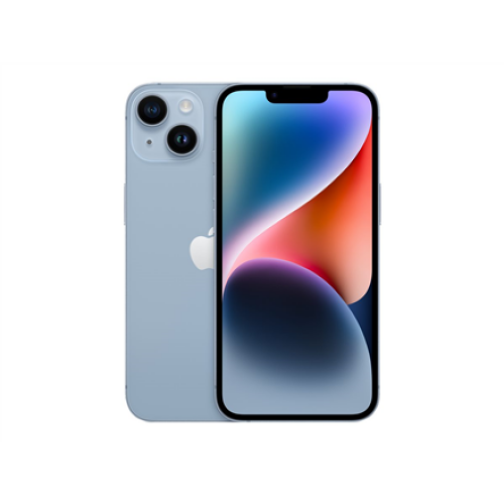 Apple , iPhone 14 , Blue , 6.1 , Super Retina XDR , Apple , A15 Bionic , Internal RAM 4 GB , 512 GB , Dual SIM , Nano-SIM , 3G , 4G , 5G , Main camera 12+12 MP , Secondary camera 12 MP , iOS , 16 , 3279 mAh