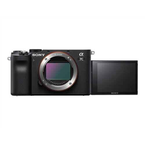 Sony , Full-frame Mirrorless Interchangeable Lens Camera , Alpha A7C , Mirrorless Camera body , 24.2 MP , ISO sensitivity (max) 102400 , Display diagonal 3.0 , Video recording , Wi-Fi , Fast Hybrid AF , Magnification 0.59 x , Viewfinder , CMOS , Black
