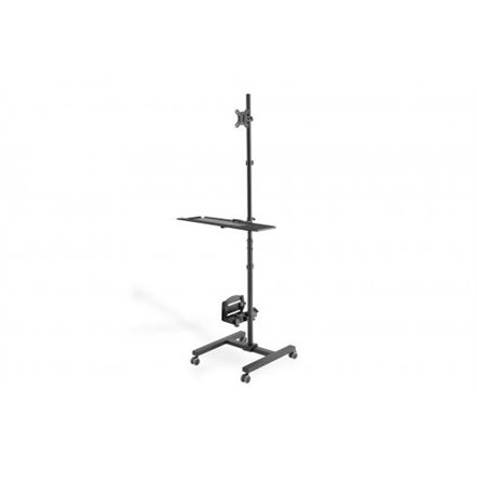 Mobile workstation with individual height adjustment , DA-90374 , Monitor Mount, PC Holder , 17-32 , Black