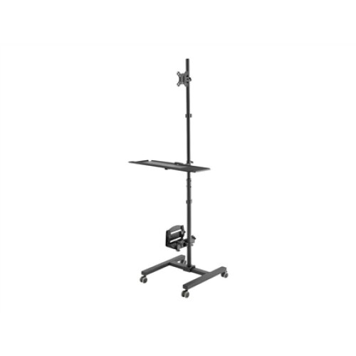 Mobile workstation with individual height adjustment , DA-90374 , Monitor Mount, PC Holder , 17-32 , Black