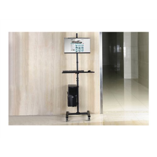 Mobile workstation with individual height adjustment , DA-90374 , Monitor Mount, PC Holder , 17-32 , Black