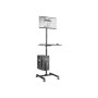 Mobile workstation with individual height adjustment , DA-90374 , Monitor Mount, PC Holder , 17-32 , Black