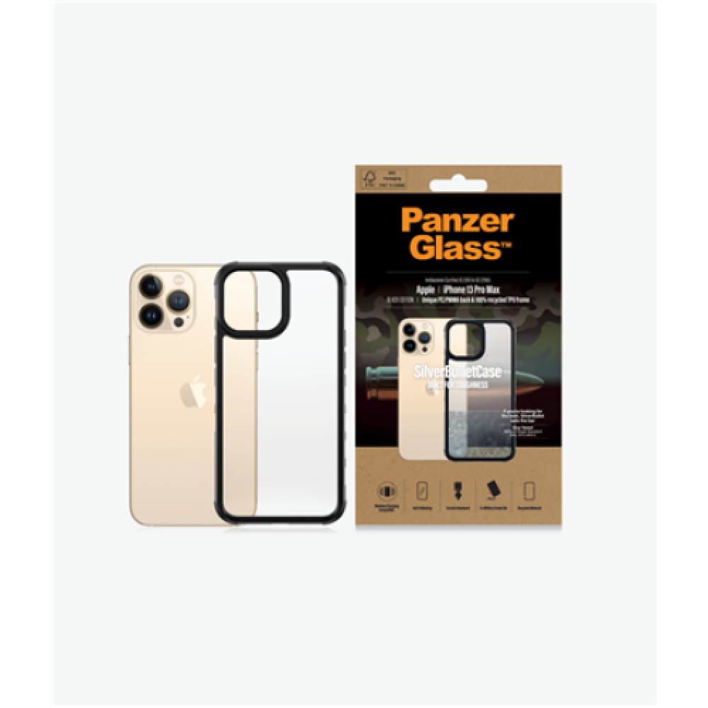 PanzerGlass ClearCase SilverBullet Apple, iPhone 13 Pro Max, Thermoplastic polyurethane (TPU), Black