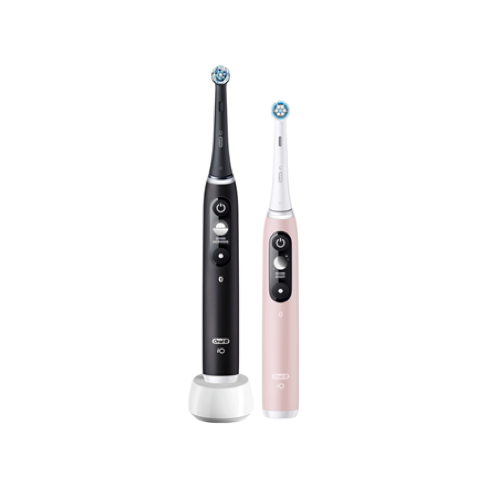 Oral-B Electric Toothbrush , iO6 DuoPack , Rechargeable , For adults , Number of brush heads included 2 , Number of teeth brushing modes 5 , Black/Pink
