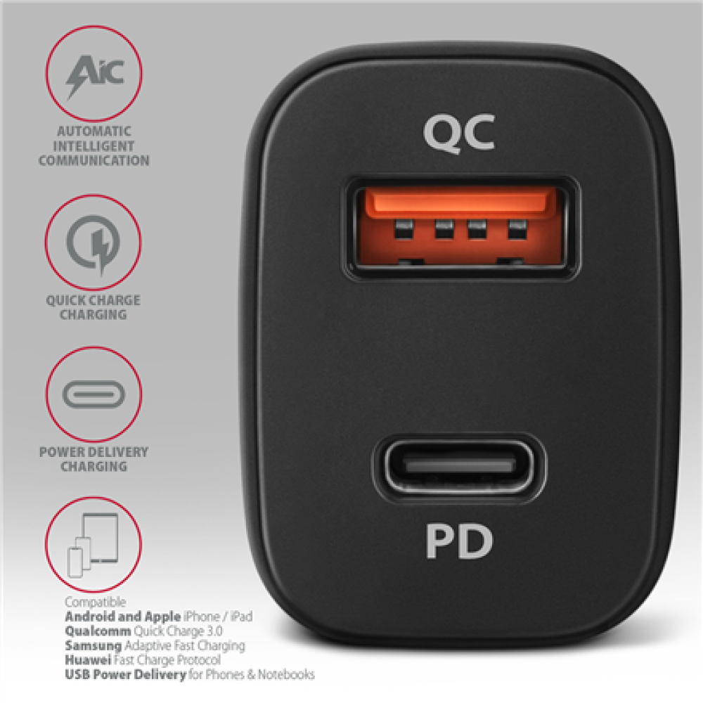 AXAGON Dual car charger, 38W , PWC-PQ38