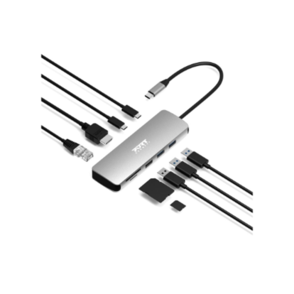 PORT DESIGNS Docking Type C 9 In 1 - 1 X 4K HDMI - Pd 85W - Retail Btoc Only , PORT CONNECT