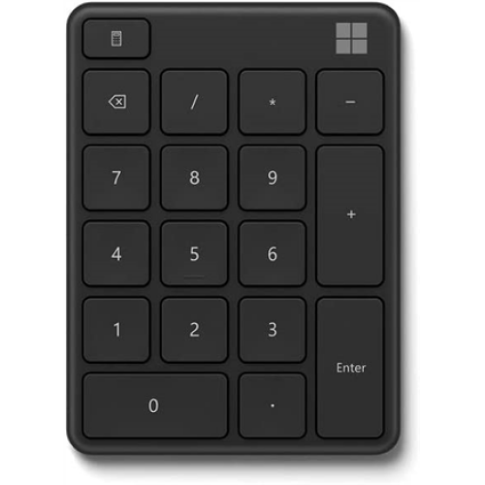 Microsoft Microsoft Number Pad Numeric Keypad, Wireless, Batteries included, Wireless connection, 78 g, Black, Bluetooth