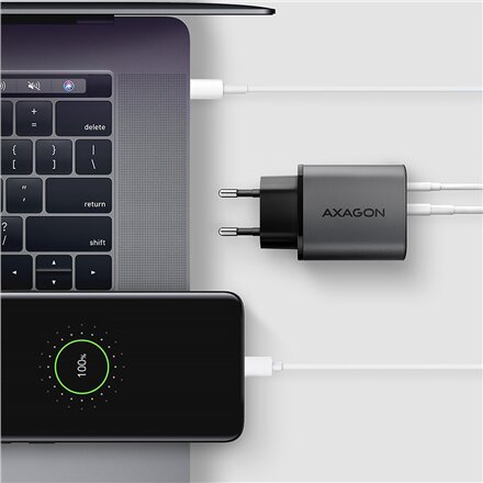 AXAGON Wall charger 67W, USB-A + USB-C, PD3.0/PPS/QC4+/SF , ACU-PQ67D