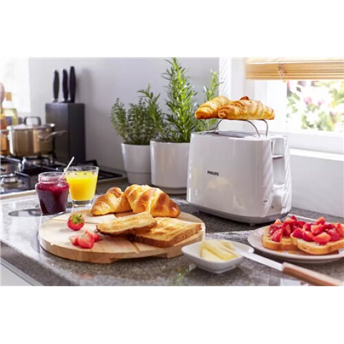 Philips , Toaster , HD2581/00 Daily Collection , Power 760-900 W , Number of slots 2 , Housing material Plastic , White
