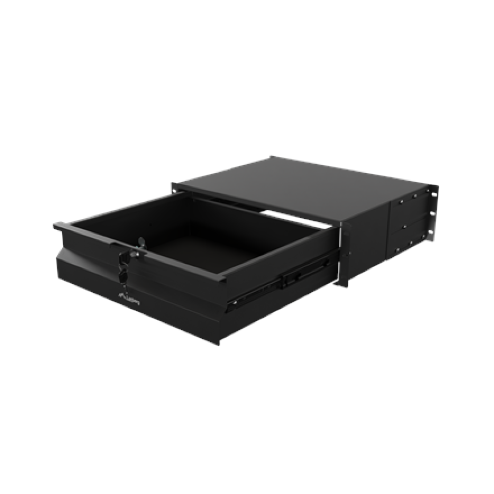 Lanberg 19 Drawer 3U, max load capacity up to 90 kg 4 point assembly , AK-2003-B , 48.26 x 36 x 13.2 cm , Black