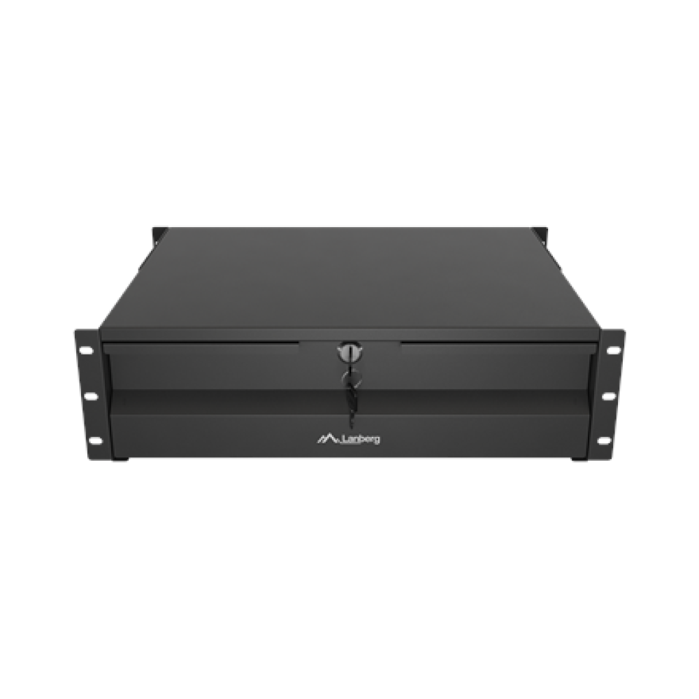 Lanberg 19 Drawer 3U, max load capacity up to 90 kg 4 point assembly , AK-2003-B , 48.26 x 36 x 13.2 cm , Black