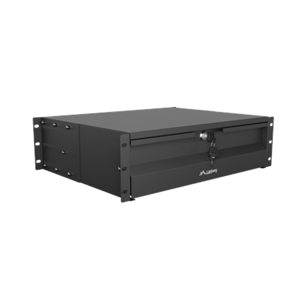Lanberg 19 Drawer 3U, max load capacity up to 90 kg 4 point assembly , AK-2003-B , 48.26 x 36 x 13.2 cm , Black