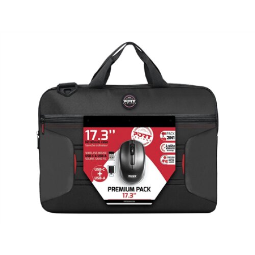 PORT DESIGNS , PREMIUM PACK 17.3 , Messenger - Briefcase , Black