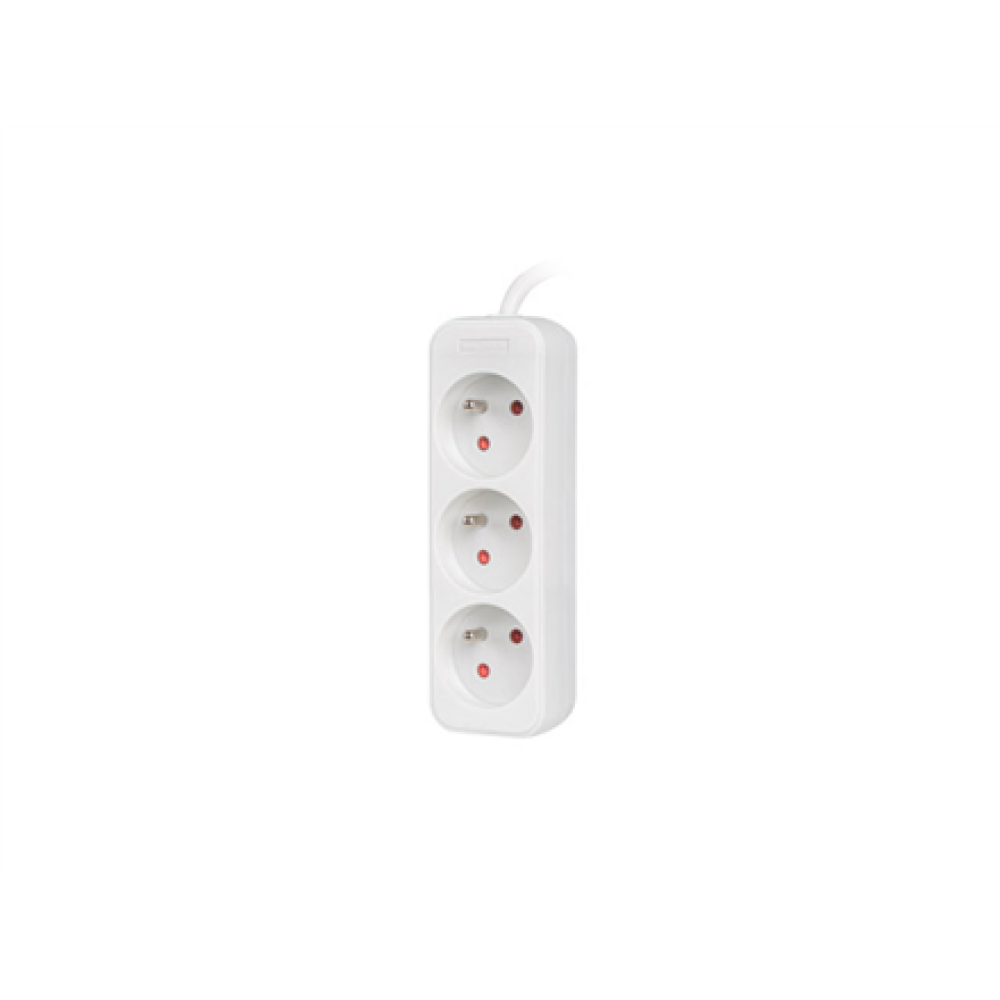 Lanberg Cable Power Strip, 3X French Outlets Quality-Grade Copper, 1.5 m , PS0-03E-0150-W