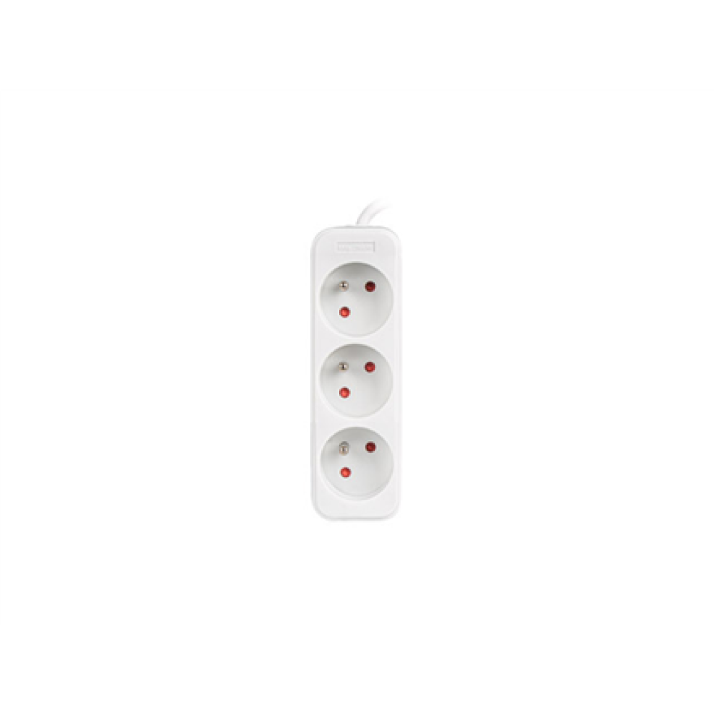 Lanberg Cable Power Strip, 3X French Outlets Quality-Grade Copper, 1.5 m , PS0-03E-0150-W