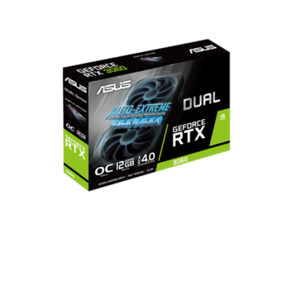 Asus DUAL-RTX3060-O12G-V2 LHR version NVIDIA, 12 GB, GeForce RTX 3060, GDDR6, PCI Express 4.0, HDMI ports quantity 1, Memory clock speed 15000 MHz