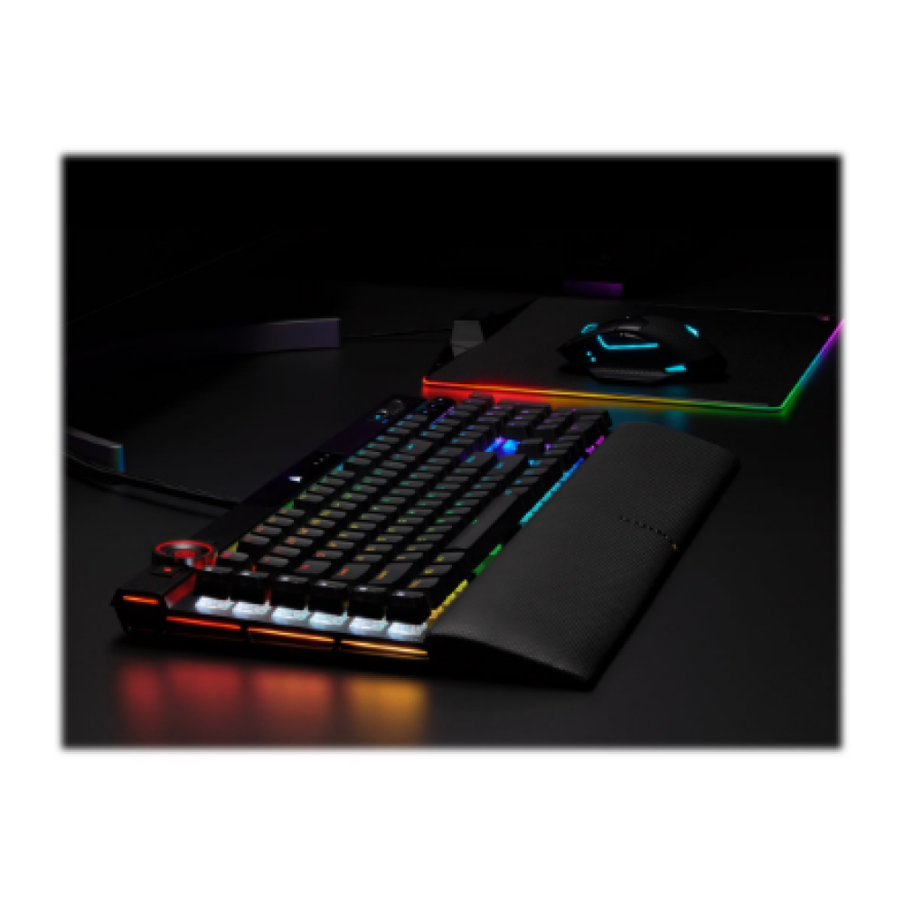 Corsair Keyboard , K100 RGB , Mechanical Gaming Keyboard , Wired , Nordic , Black , USB Type-A , CORSAIR OPX Optical-Mechanical
