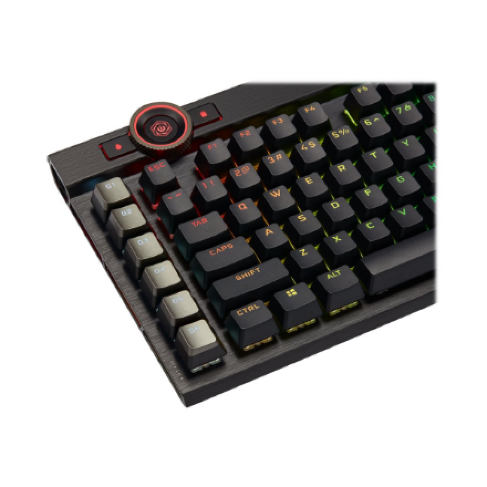 Corsair Keyboard , K100 RGB , Mechanical Gaming Keyboard , Wired , Nordic , Black , USB Type-A , CORSAIR OPX Optical-Mechanical