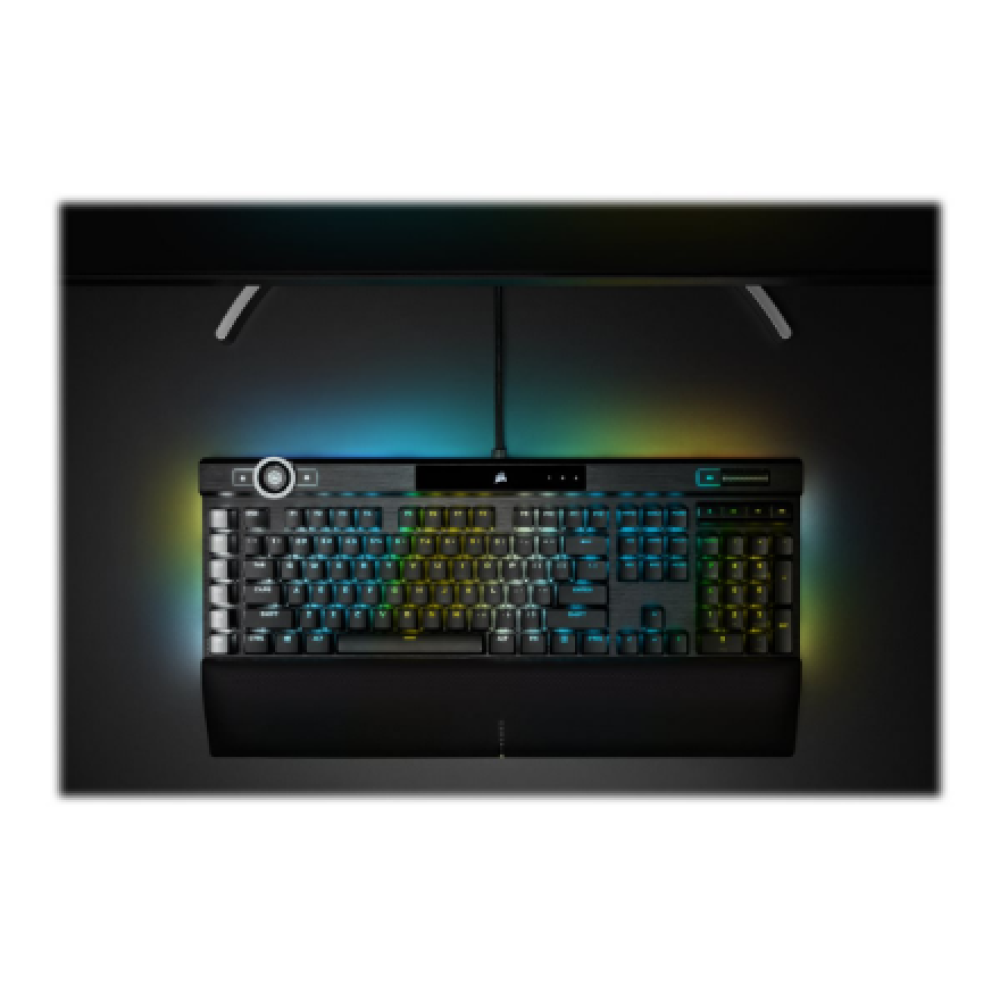 Corsair Keyboard , K100 RGB , Mechanical Gaming Keyboard , Wired , Nordic , Black , USB Type-A , CORSAIR OPX Optical-Mechanical