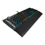 Corsair Keyboard , K100 RGB , Mechanical Gaming Keyboard , Wired , Nordic , Black , USB Type-A , CORSAIR OPX Optical-Mechanical