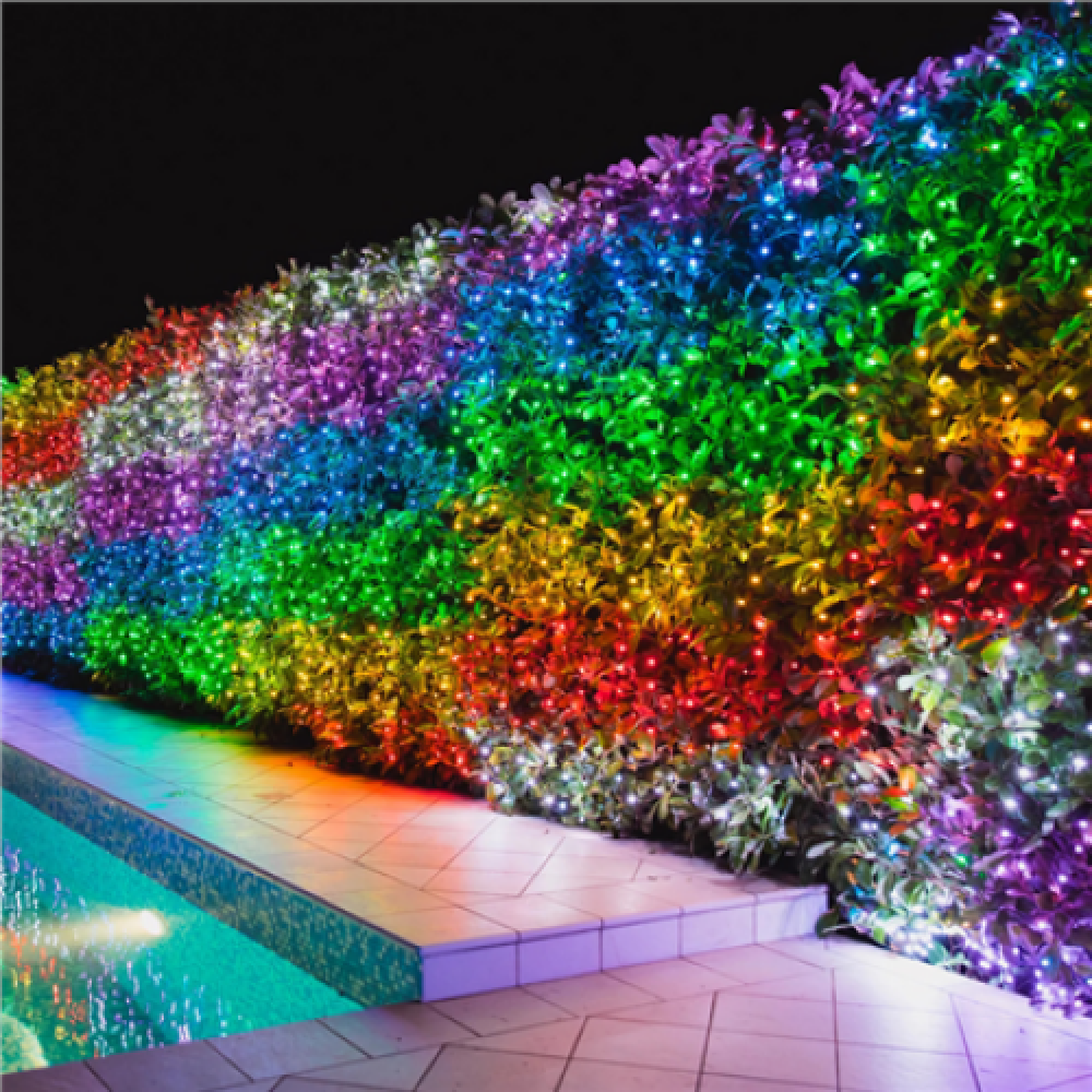 Twinkly,Strings Smart LED Lights 100 RGB (Multicolor), 8m, Black wire,RGB – 16M+ colors