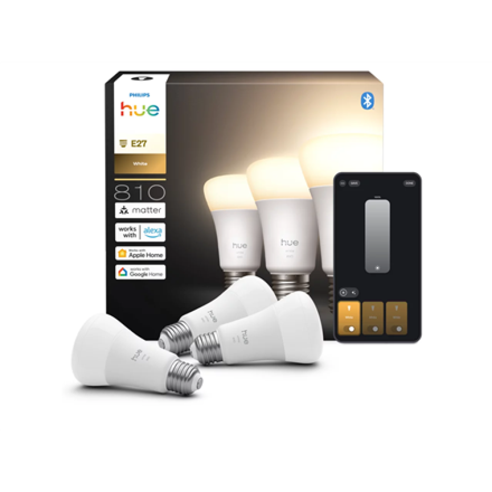 Philips Hue W 810 A60 3P EU , E27 , 7 W , Soft white light