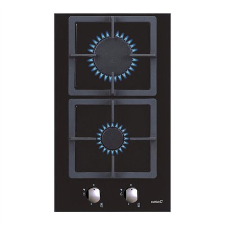 CATA , Hob , SCI 3002 BK , Gas on glass , Number of burners/cooking zones 2 , Rotary knobs , Black
