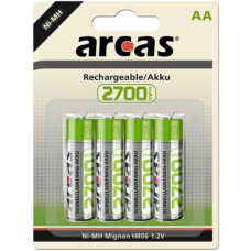 Arcas , AA/HR6 , 2700 mAh , Rechargeable Ni-MH , 4 pc(s) , 17727406