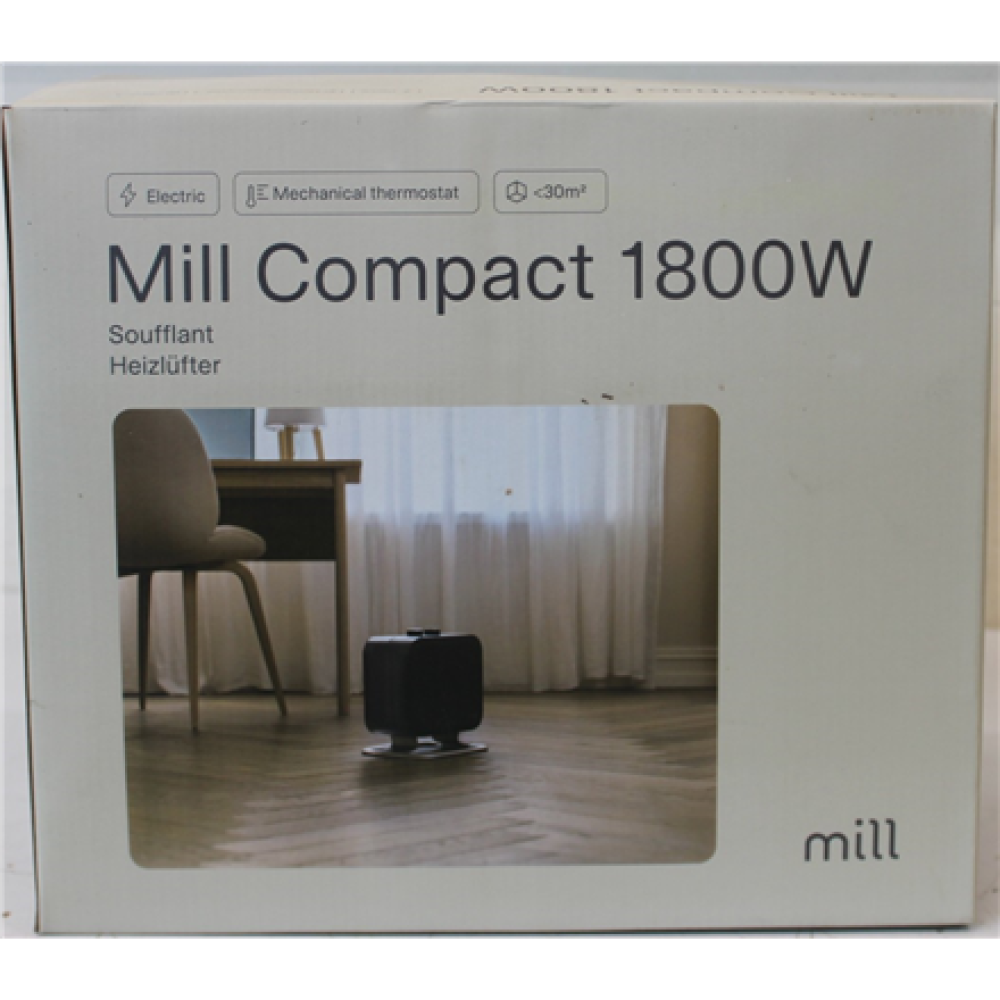 SALE OUT. Mill , Heater , CUS1800MECBA , PTC Fan , 1800 W , Suitable for rooms up to 30 m² , Black , DAMAGED PACKAGING