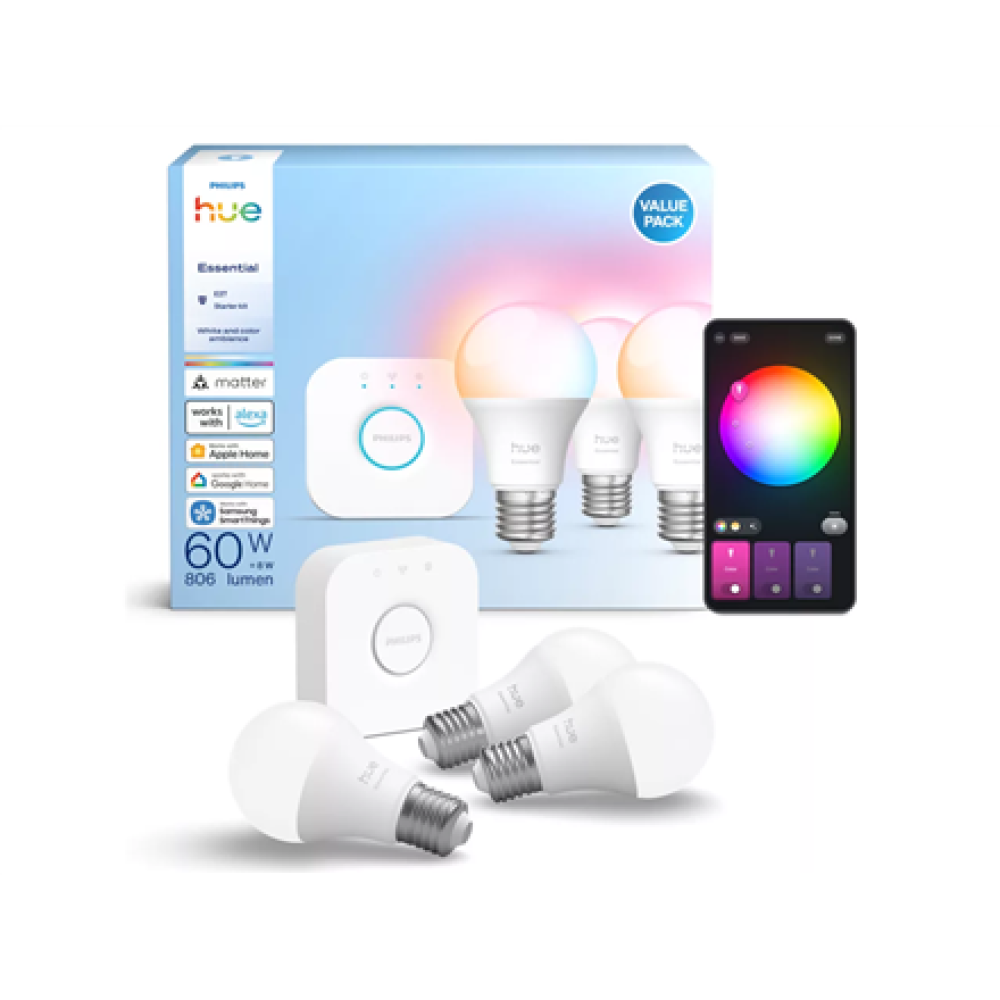 Philips Hue E WCA 806 A60 E27 3kit EU , E27 , 8 W , 16 million colours, White and colour light