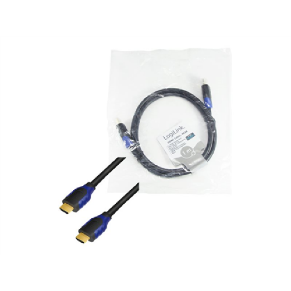 Logilink CH0061 HDMI Cable 2.0 bulk M/M 1.0m black , Logilink , HDMI (type A) male , HDMI (type A) male , HDMI to HDMI , 1 m