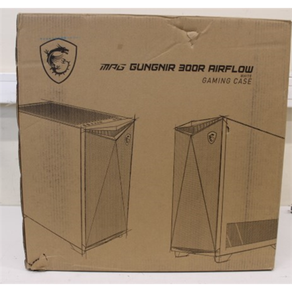 SALE OUT. MSIMPG GUNGNIR 300R AIRFLOW WHITE , MSI , PC Case , MPG GUNGNIR 300R AIRFLOW WHITE , Side window , White , Mid-Tower , DAMAGED PACKAGING , Power supply included No , ATX