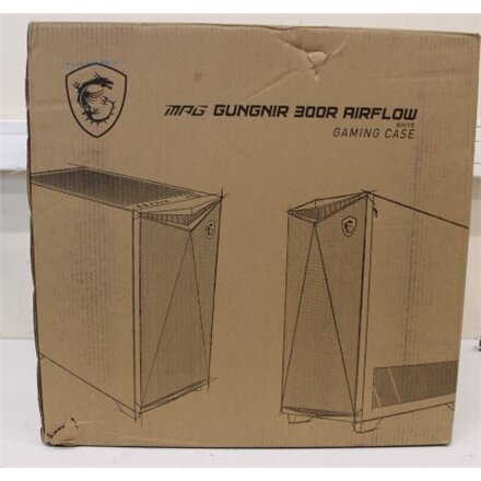 SALE OUT. MSIMPG GUNGNIR 300R AIRFLOW WHITE , MSI , PC Case , MPG GUNGNIR 300R AIRFLOW WHITE , Side window , White , Mid-Tower , DAMAGED PACKAGING , Power supply included No , ATX