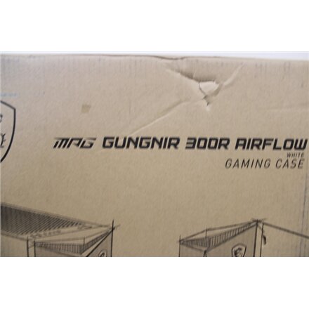 SALE OUT. MSIMPG GUNGNIR 300R AIRFLOW WHITE , MSI , PC Case , MPG GUNGNIR 300R AIRFLOW WHITE , Side window , White , Mid-Tower , DAMAGED PACKAGING , Power supply included No , ATX