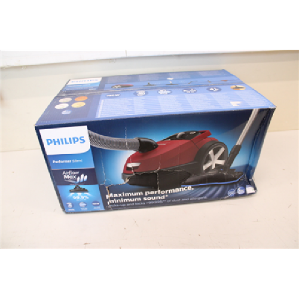 SALE OUT. Philips FC8781/09 Performer Silent Vacuum cleaner with bag, Red , Philips Vacuum Cleaner , Performer Silent FC8781/09 , Bagged , Power 750 W , Dust capacity 4 L , Red , DAMAGED PACKAGING,SCRATCHED