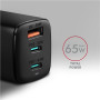 AXAGON GaN wallcharger 3x port (USB-A + 2x USB-C), 65W , ACU-DPQ65