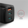 AXAGON GaN wallcharger 3x port (USB-A + 2x USB-C), 65W , ACU-DPQ65