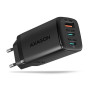 AXAGON GaN wallcharger 3x port (USB-A + 2x USB-C), 65W , ACU-DPQ65