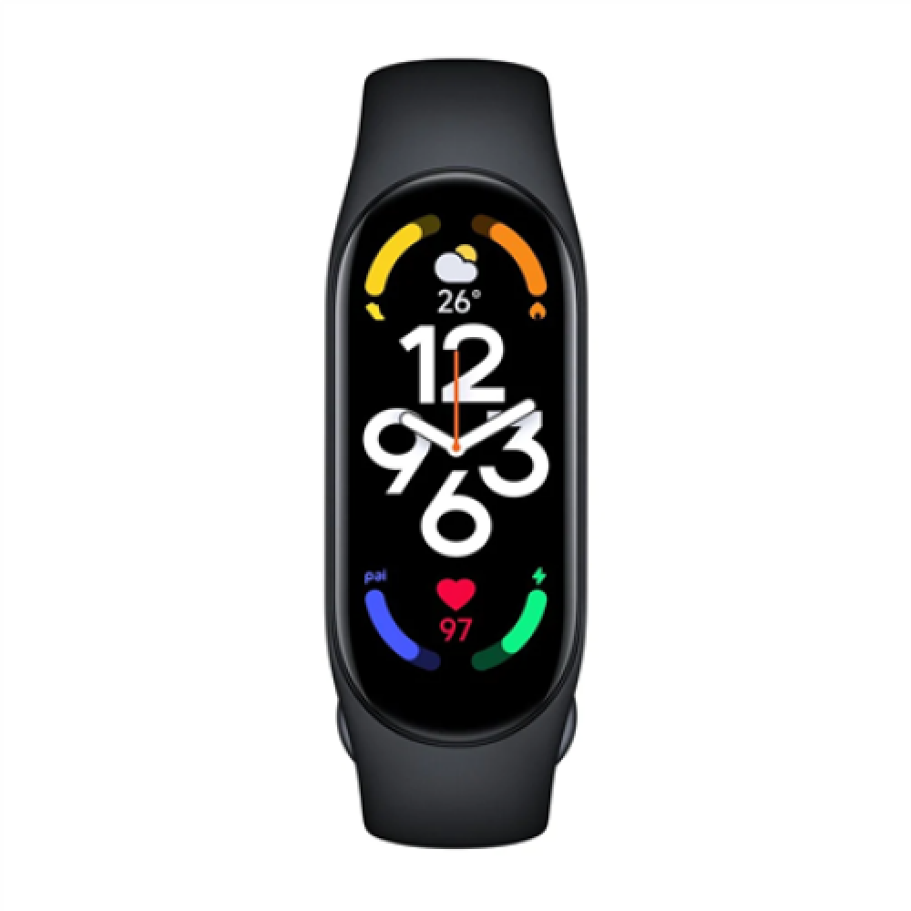 Xiaomi Smart Band 7 GL Water resistant up to 50m; Display type: AMOLED; Screen size: 1.62; Battery: LiPo, 180mAh; Charging time: <2 hours. Black Wrist strap material: TPU