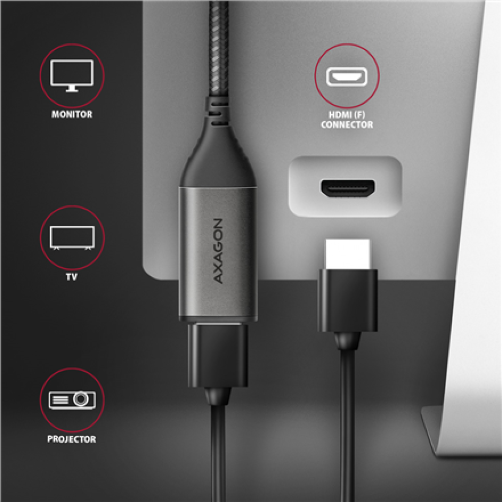 AXAGON , Active converter , USB-C to HDMI , 0.25 m