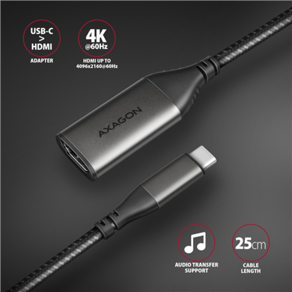 AXAGON , Active converter , USB-C to HDMI , 0.25 m