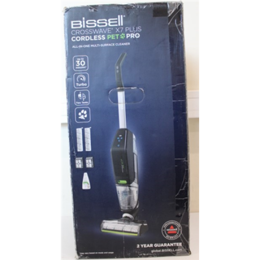 SALE OUT. , Bissell , Vacuum Cleaner , CrossWave Cordless X7 Plus Pet Pro , Cordless operating , Handstick , Washing function , 25 V , Operating time (max) 30 min , Black/Titanium , Warranty 24 month(s) , Battery warranty 24 month(s) , UNPACKED, USED, SCR
