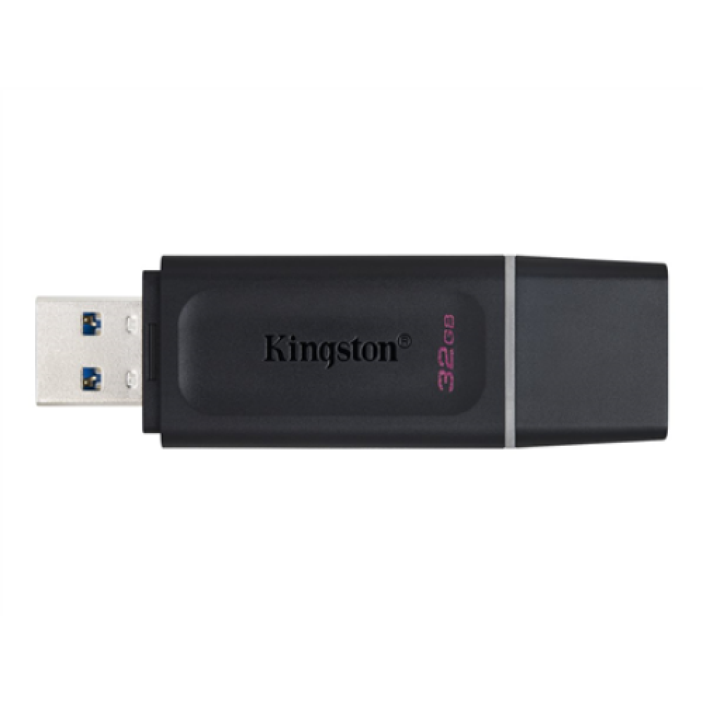 Kingston DataTraveler Exodia USB Flash Drive 32 GB, USB 3.2 Gen 1, Black/Grey, Protective Cap, Large loop