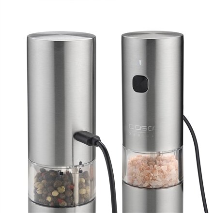 Caso Salt and Pepper Grinder , SpiceDuo , Electric , Housing material Stainless steel , Lithium