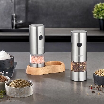 Caso Salt and Pepper Grinder , SpiceDuo , Electric , Housing material Stainless steel , Lithium
