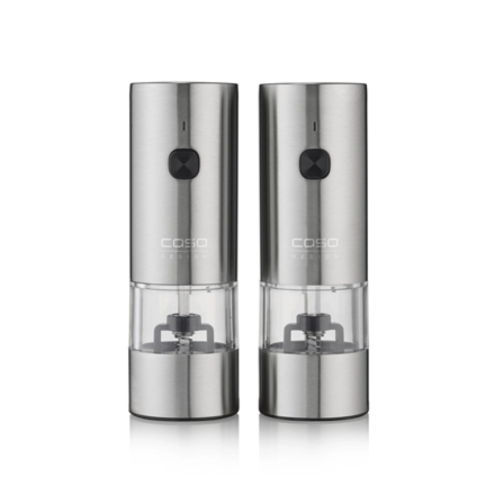 01836 Caso Salt and Pepper Grinder , SpiceDuo , Electric , Housing material Stainless steel , Lithium